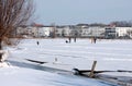 Skating over the frozen forelands, Zutphen