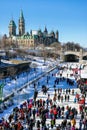 Skating on the Rideau Canal in Ottawa, Canada Royalty Free Stock Photo