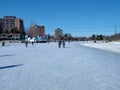 Skating on the Rideau Canal during Winterlude in Ottawa, Canada.