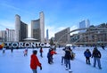 skating rink in Civic Square in front of Toronto City Hall Royalty Free Stock Photo