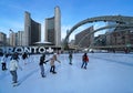 skating rink in Civic Square in front of Toronto City Hall Royalty Free Stock Photo