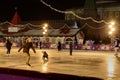 Skating on the rink on the Red square