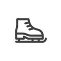 Skating shoes line icon