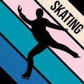 Skating silhouette sport activity vector graphic