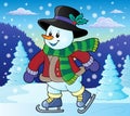 Skating snowman theme image 2