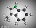 Skatole, 3-methylindole molecule. Belong to the indole family, used as fragrance and fixative in many perfumes and as aroma Royalty Free Stock Photo