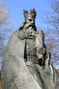 SKAWINA, POLAND - APRIL 02, 2017: Statue of polish king Casimir III the Great