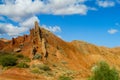 Colorful mountains, yellow and different color painted hills Royalty Free Stock Photo