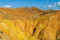 Yellow mountain valley canyon in Kirgyzstan Royalty Free Stock Photo