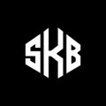 SKB letter logo design with polygon shape. SKB polygon and cube shape logo design. SKB hexagon vector logo template white and Royalty Free Stock Photo