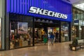 Skechers sign logo above the entrance shop