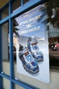 Skechers Star Wars shoe ad in the window of Famous Footware