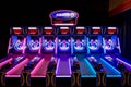 Skee ball Machines with Neon Lights