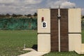 Skeet Shooting Range hut and shooting range Royalty Free Stock Photo