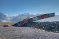 Skeidara, Iceland, August 26, 2020: Skeidara Bridge Monument on