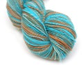 Skein of blue and brown yarn Royalty Free Stock Photo