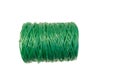 Skein of green nylon thread on a white background Royalty Free Stock Photo