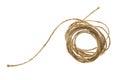 Skein of jute twine on the white background