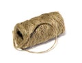 Skein of linen string, cord isolated. Coil of twine. Jute rope. Hemp thread. Rope isolated Royalty Free Stock Photo