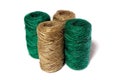 Skein of linen string, cord isolated. Coil of twine. Jute rope. Hemp thread. Rope isolated Royalty Free Stock Photo