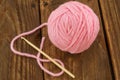 The skein of pink thread