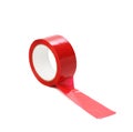 Skein of red scotch tape isolated on white background Royalty Free Stock Photo