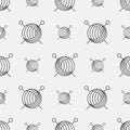 Skein of thread line icon. Seamless pattern