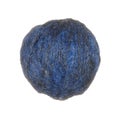 Skein of wool yarn in blue isolated on white background. Royalty Free Stock Photo