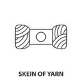 Skein of yarn icon or logo line art style.