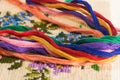 Skeins of colored threads for embroidery - muline