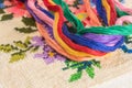 Skeins of colored threads for embroidery - muline