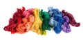 Skeins of colored threads for embroidery - muline Royalty Free Stock Photo