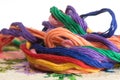 Skeins of colored threads for embroidery - muline Royalty Free Stock Photo