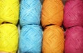Skeins of colored yarn