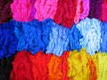 Skeins of colourful threads