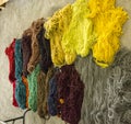 Skeins of wool to be woven into rugs Mexico