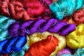 Skeins of dyed silk Royalty Free Stock Photo