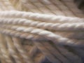Skeins of natural woolen mohair yarn in white