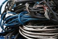 Skeins of various industrial cables Royalty Free Stock Photo