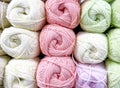 Skeins of yarn, wool pastel colors