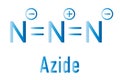Skeletal formula of Azide anion, chemical structure. Azide salts are used in detonators and as propellants. Royalty Free Stock Photo