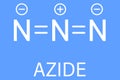 Skeletal formula of Azide anion molecule, chemical structure. Royalty Free Stock Photo