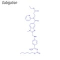 Vector Skeletal formula of Dabigatran. Drug chemical molecule