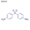 Vector Skeletal formula of Dapsone. Drug chemical molecule