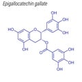 Vector Skeletal formula of Epigallocatechin gallate. Drug chemic