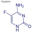 Vector Skeletal formula of Flucytosine. Drug chemical molecule Royalty Free Stock Photo