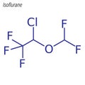 Vector Skeletal formula of Isoflurane. Drug chemical molecule