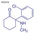 Vector Skeletal formula of Ketamine. Drug chemical molecule