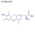 Vector Skeletal formula of Levothyroxine. Drug chemical molecule