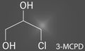 Skeletal formula of 3-MCPD molecule. Skeletal formula